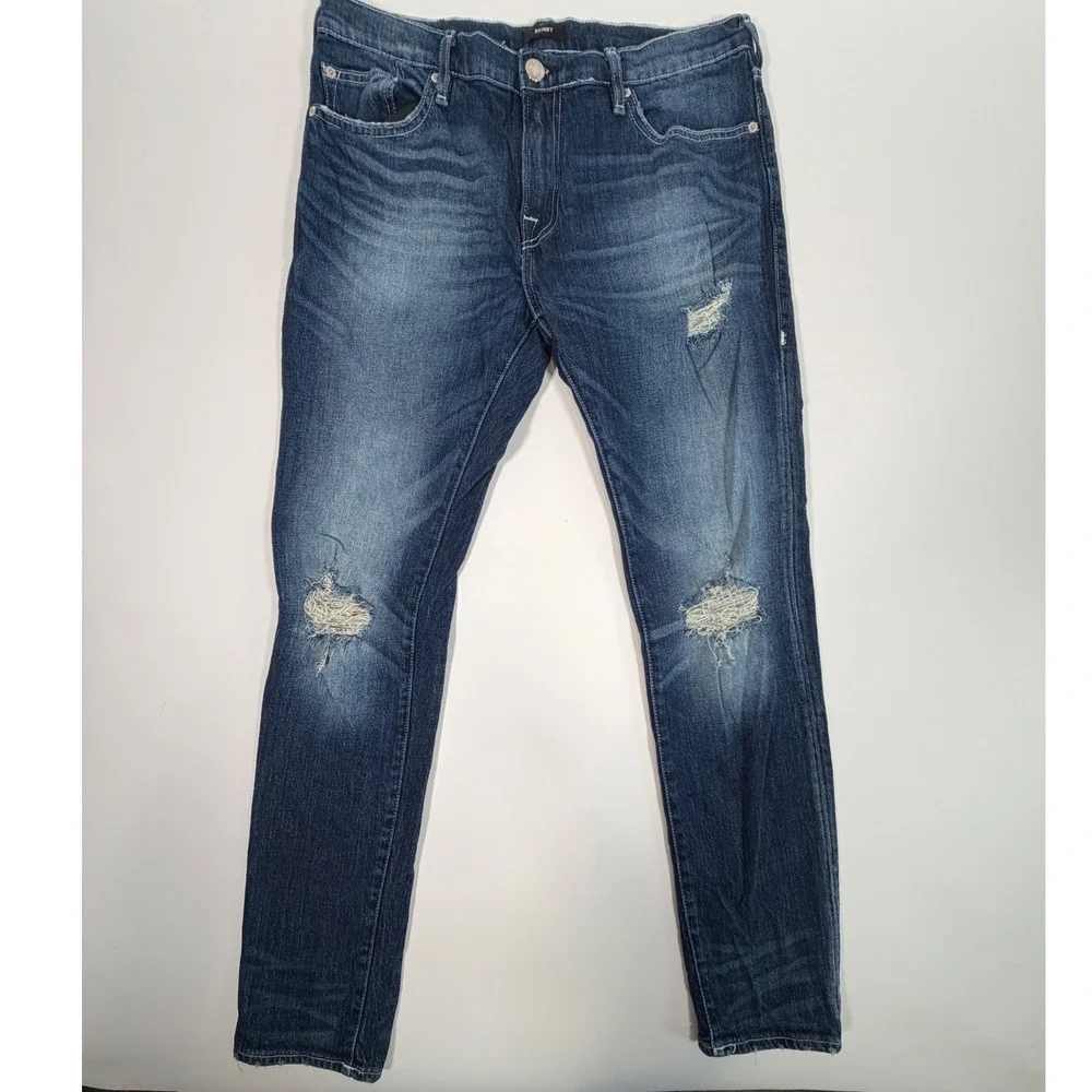 True Religion Men Skinny Jeans Dark Wash Denim Y2K Minimalist Blue 36x32